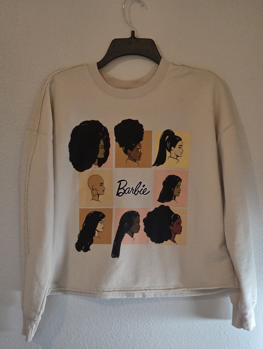 Barbie Multicultural Portrait Crewneck Sweatshirt - Oatmeal Color